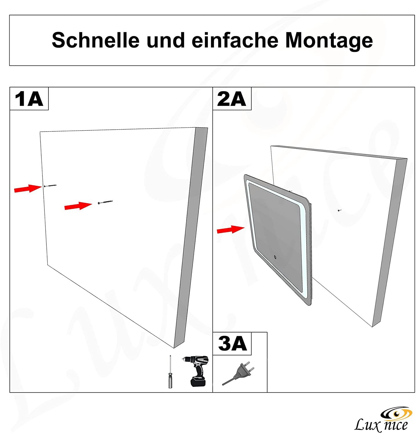 YuYang Venu LED Spiegel mit Beleuchtung (70×50 cm)