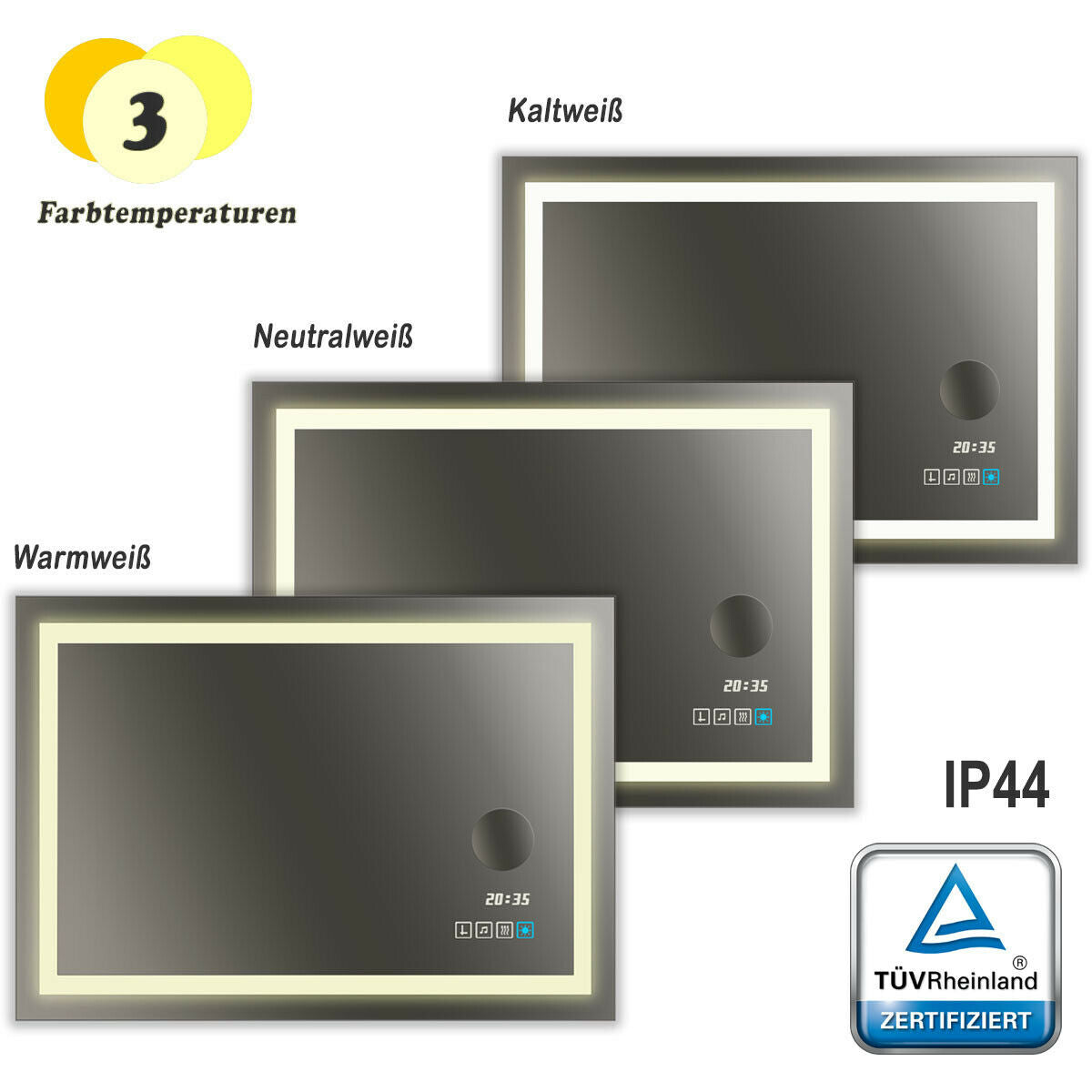 YuYang Cupido S6 LED Spiegel mit Beleuchtung (80x60 cm)