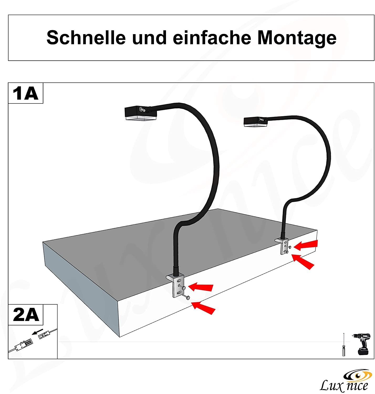 YuYang-9CH LED Bettleuchte 2er Set - Schwarz