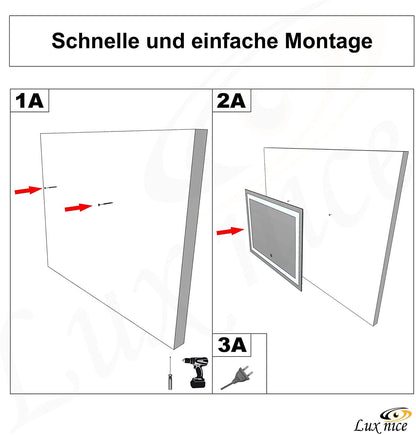 YuYang Palla LED Badspiegel mit Beleuchtung (80×60 cm)