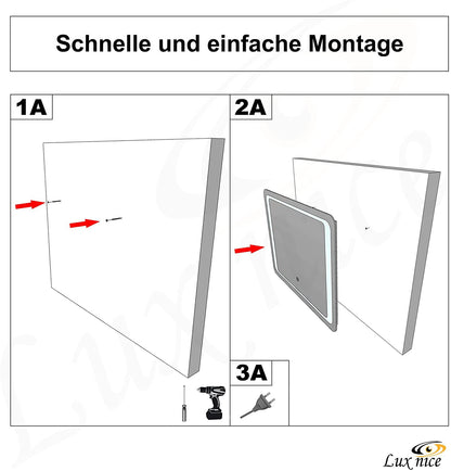 YuYang Venu LED Spiegel mit Beleuchtung (70×50 cm)